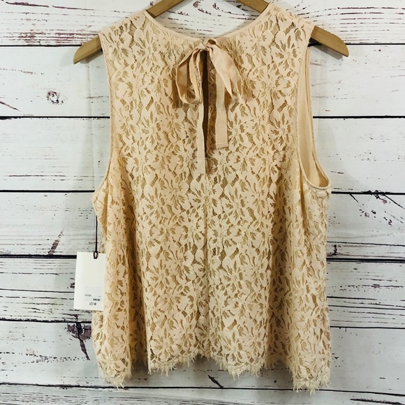 LEWIT Ivory Lace Shell Sleeveless NWT, size XL - Picture 3 of 9